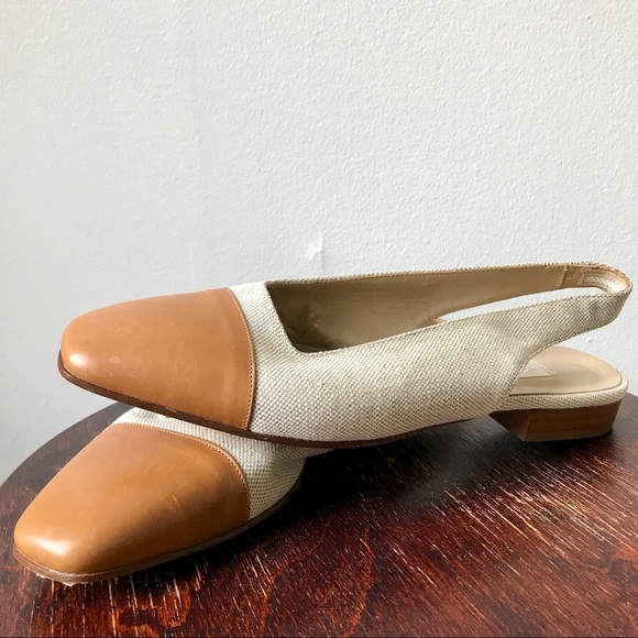 Talbots Minimalist Style Slingback Cap Toe Shoes - Picture 6 of 6